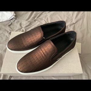 Jimmy Choo Copper Croc Slip-Ons